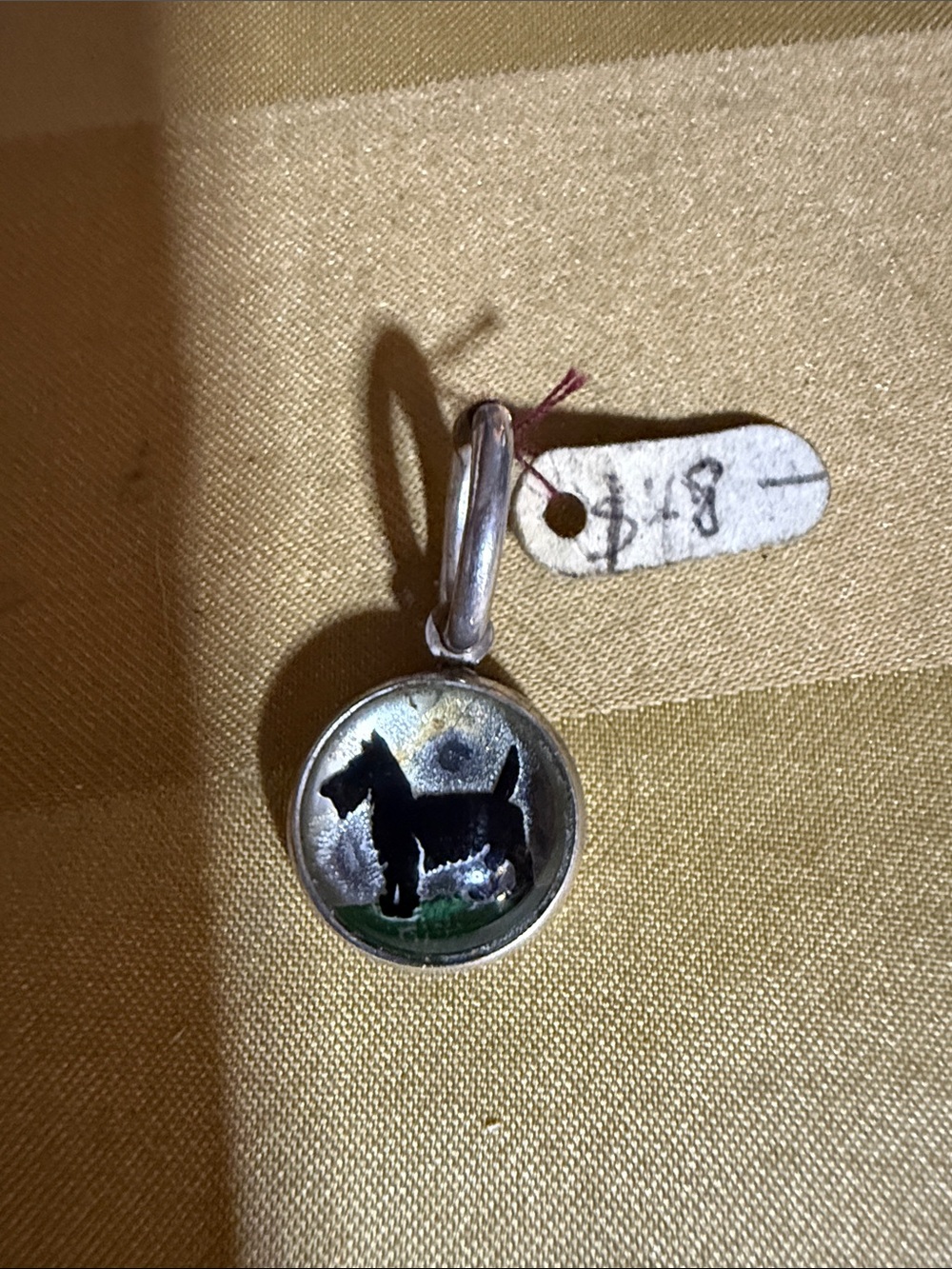 Sterling Silver reverse painted Dog Pendant Charm with complementary necklace - Picture 2 of 3